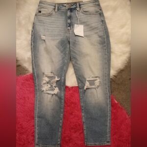 NWT Kancan USA Estilo Style Distressed Mom Jeans Women's Size 11/29